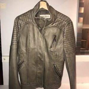 Faux Leather Jacket - Green